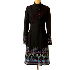 Tracy Reese Embroidered Wool Blend Coat
